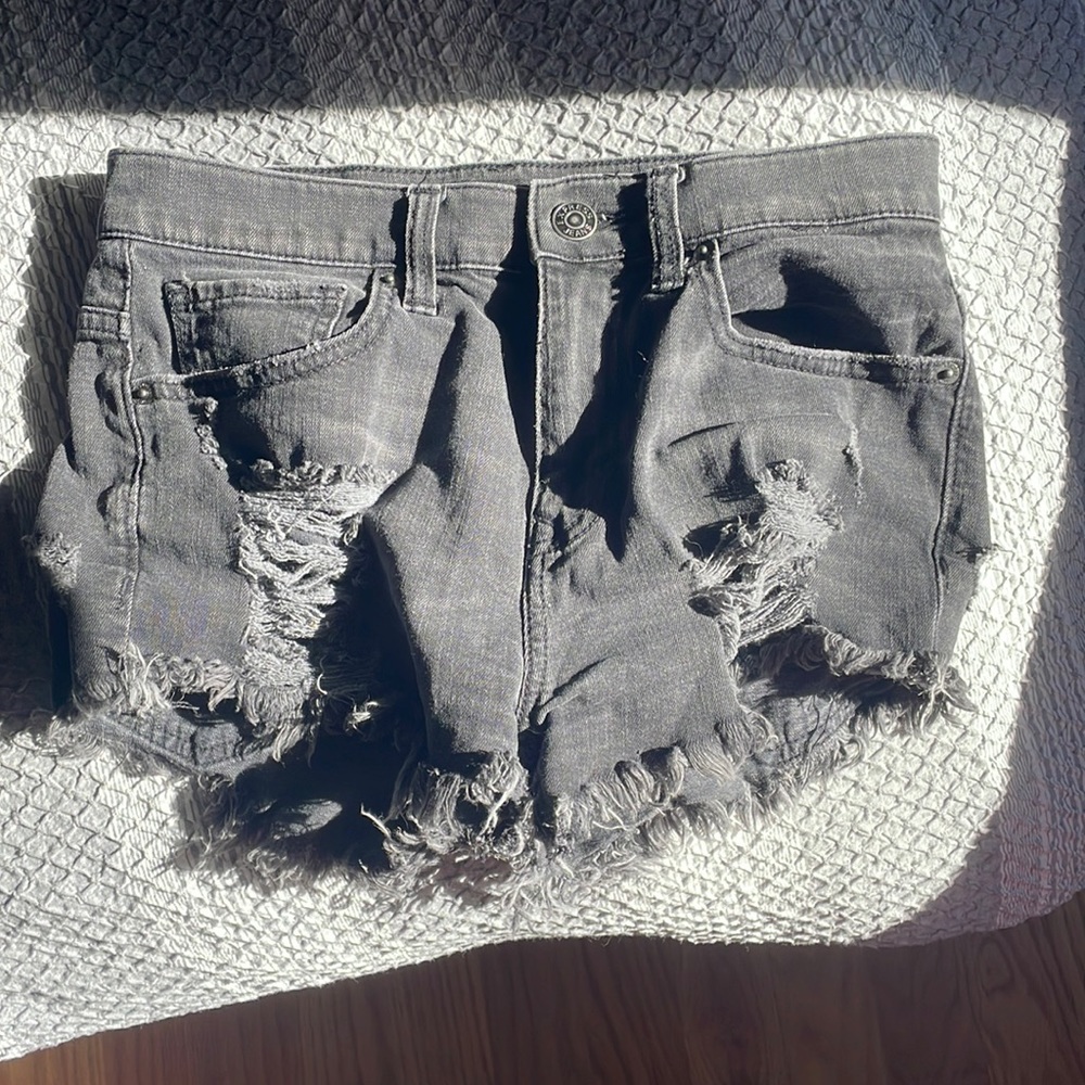 Express Black Jean Shorts